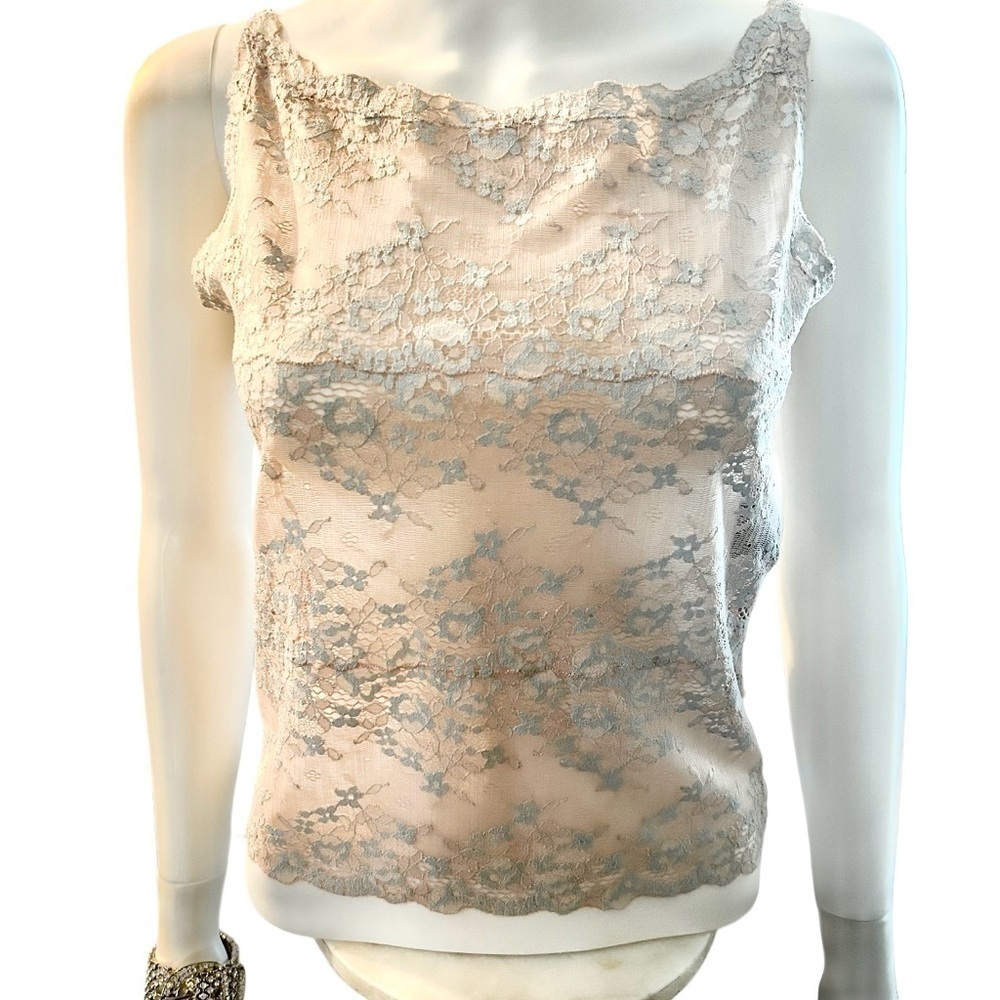 Natori Bridal Pink Camisole Vintage Lace Embroidered Panty set. Small. Rare